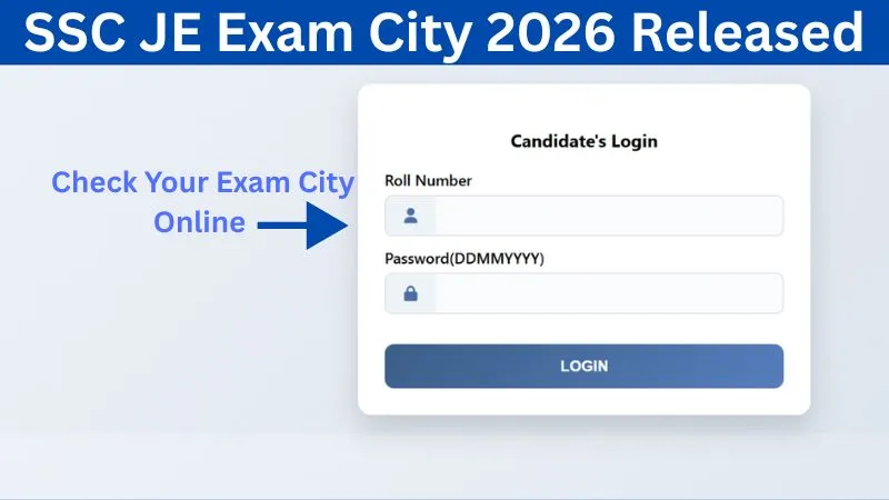 SSC JE Exam City 2026